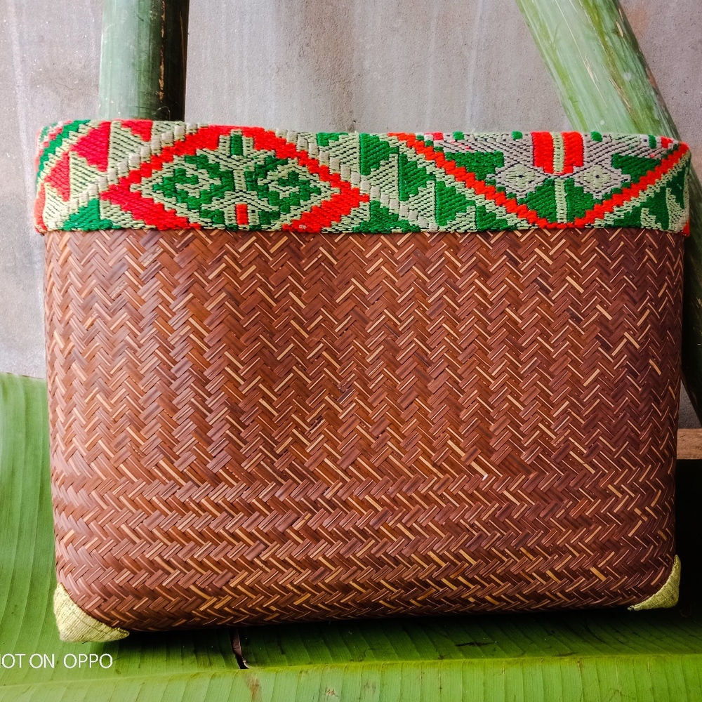 Custom Rattan Handwoven Purse - Colorful